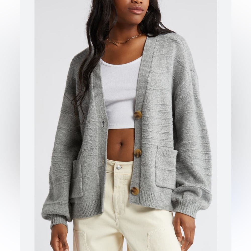 Nordstrom BP Everyday V-Neck Cotton Blend Cardigan size L